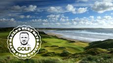 Irish Open 2026 host venue Trump International Golf Links Doonbeg with an inset image of the Bazza's Best Bets Logo