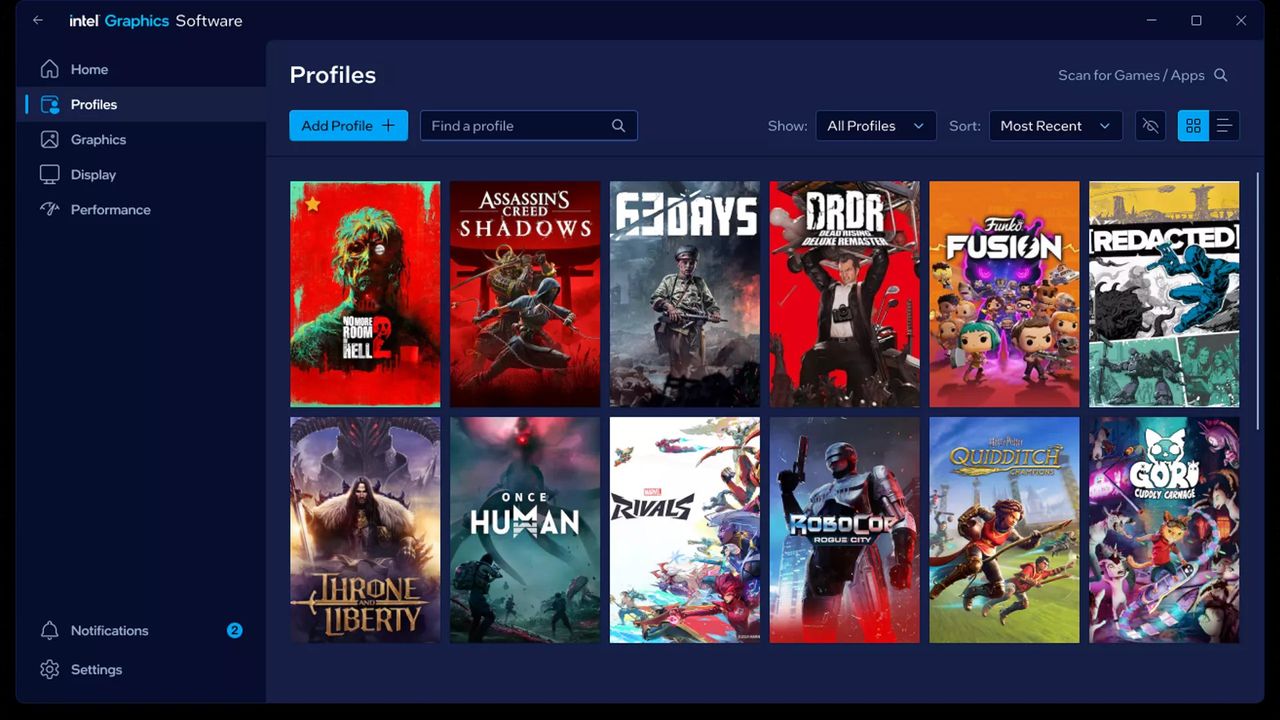 Intel's new Graphics Software app