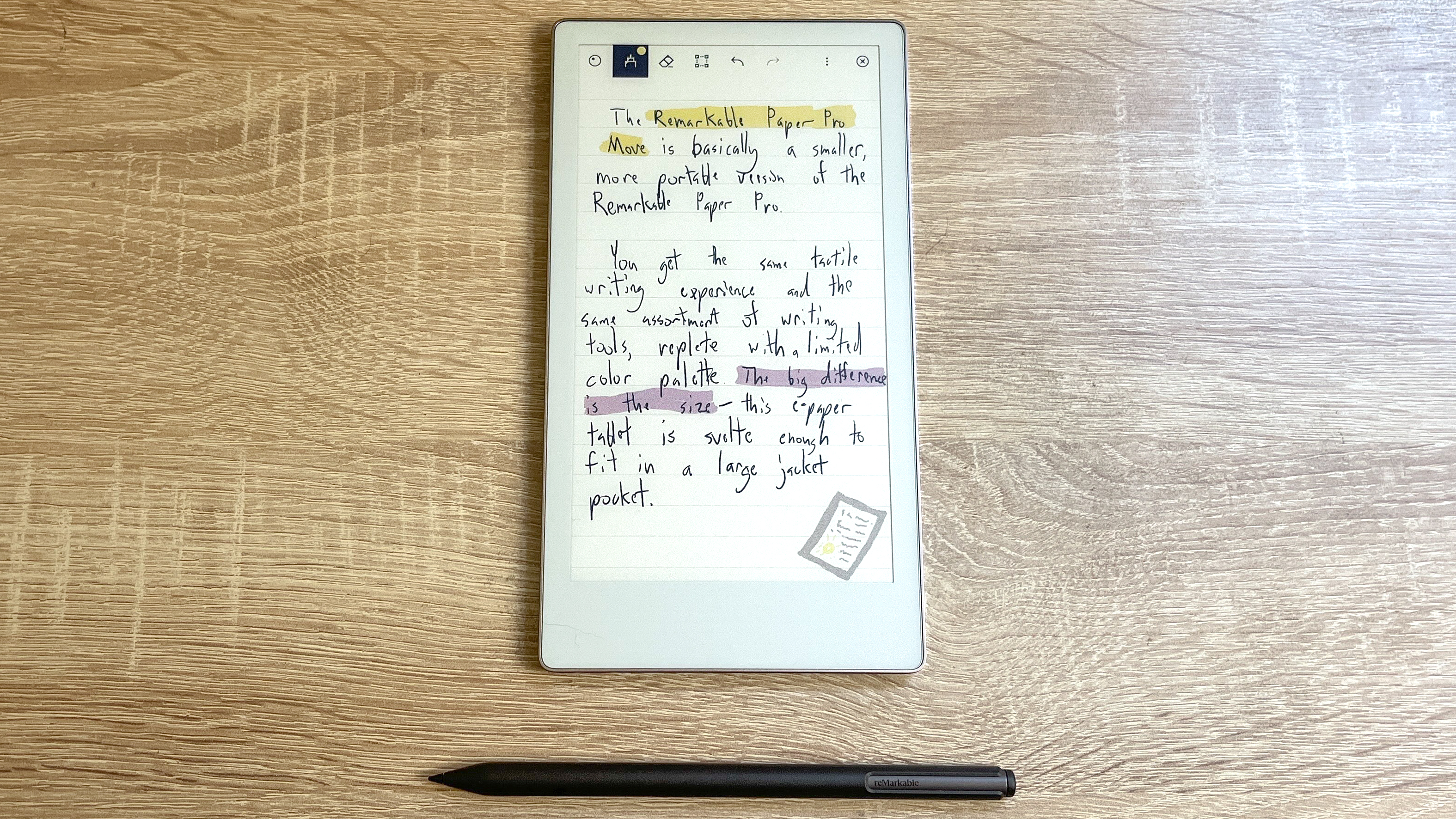 ReMarkable Paper Pro Move review unit on a desk