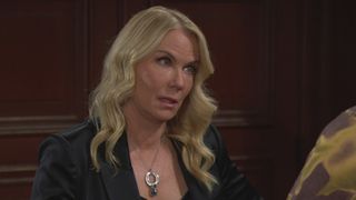 Brooke (Katherine Kelly Lang) is upset in The Bold and the Beautiful