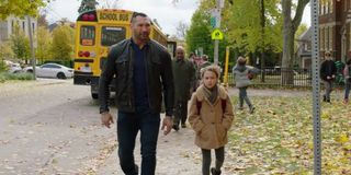Chloe Coleman and Dave Bautista in My Spy