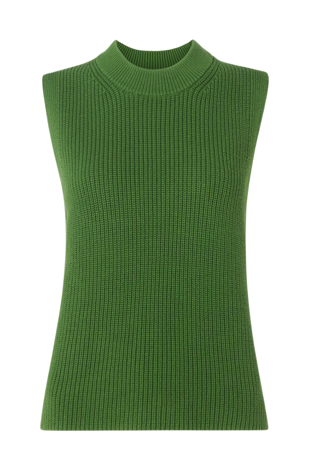 Green Cotton Back Detail Ribbed Tank