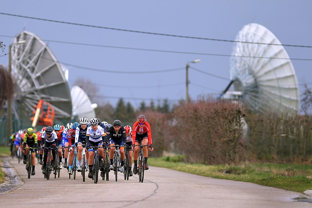Marta Bastianelli (Virtu Cycling) in the bunch at Omloop van het Hageland