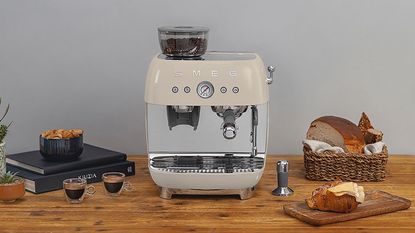 Smeg EGF03 Espresso Machine in promotional images