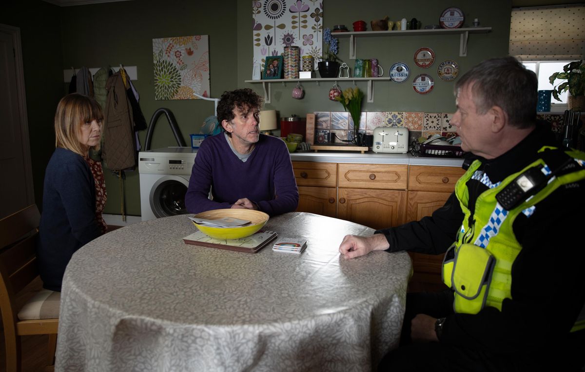 Rhona and Marlon in the kitchen at Smithy with PC Swirling