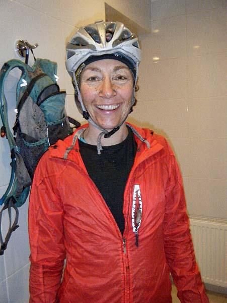 Jennifer Smith is still smiling after a tough Trans Andes stage 5.