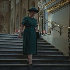 still of imelda staunton as the queen in the crown