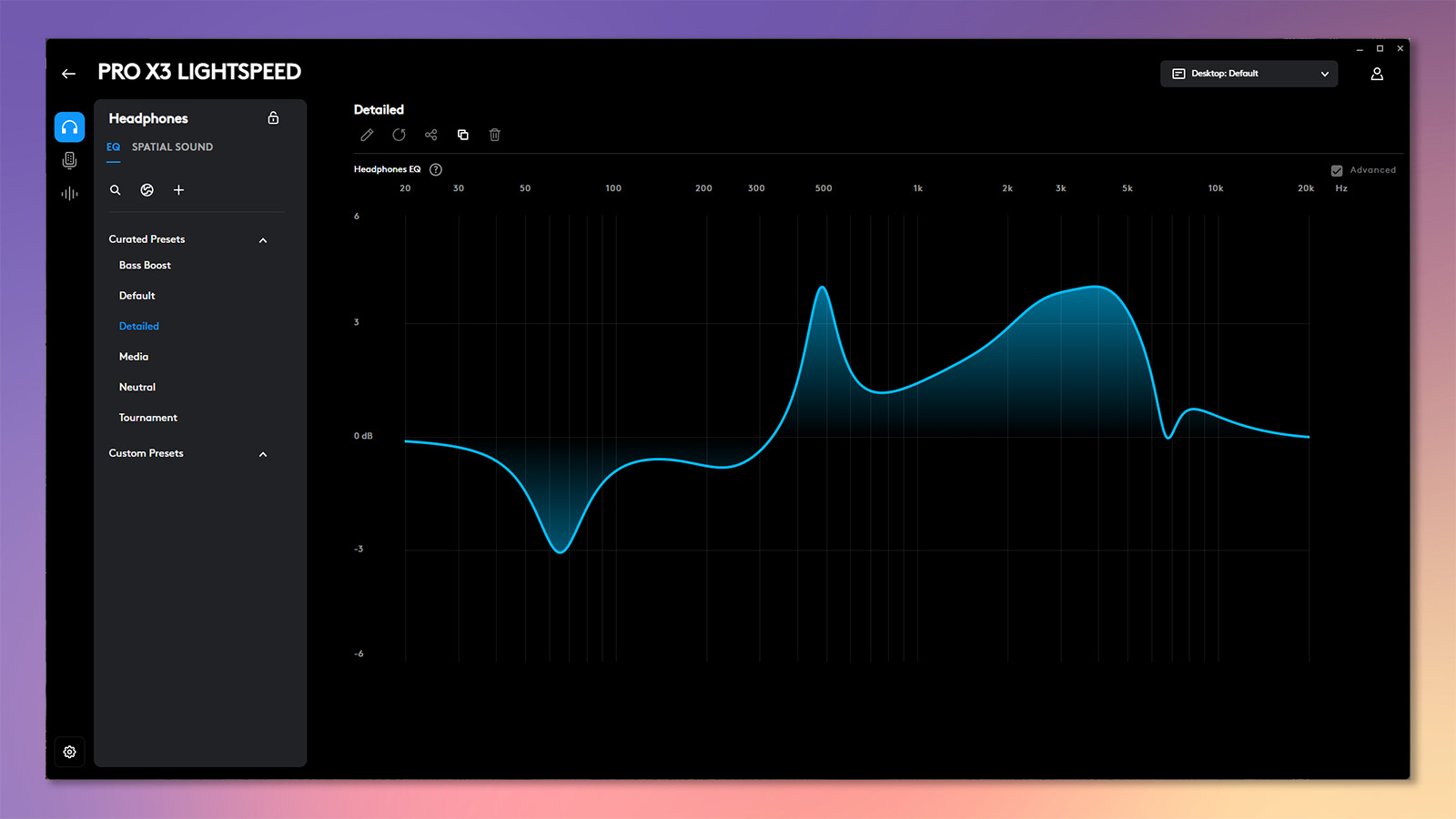 The Logitech G Pro X3 Lightspeed being customized in Logitech's G Hub software