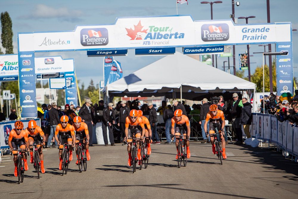 Silber leaves the start area