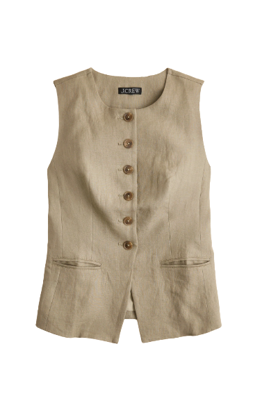 J.Crew, Cutaway Vest Top in Linen