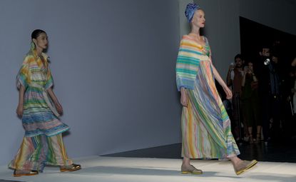 The clothes weren't see-through, but they possessed a gauzy lightness that could only be achieved by Missoni's wizardly skill with creating knits as fine as cobwebs