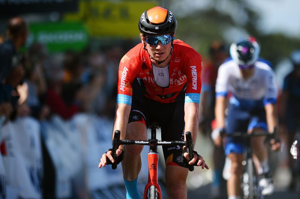 CHAINTRE, FRANCE - JUNE 09: Jack Haig of Australia and Team Bahrain Victorious crosses the finishing line during the 74th Criterium du Dauphine 2022, Stage 5 a 162,3km stage from Thizy-les-Bourgs to Chaintré / #WorldTour / #Dauphiné / on June 09, 2022 in Chaintre, France. (Photo by Dario Belingheri/Getty Images)