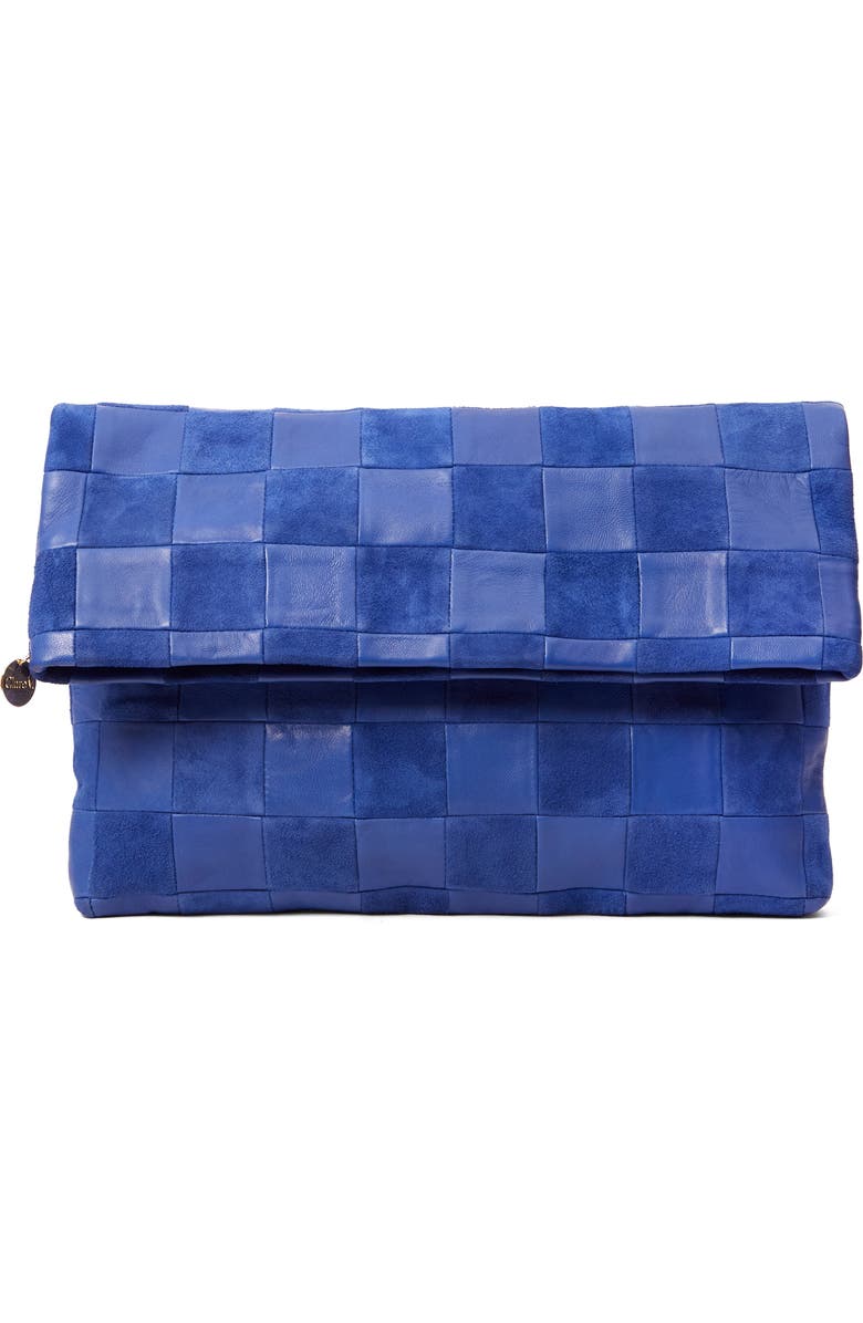 Carryall Checkered Leather Clutch