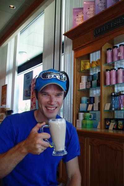 Tim and his 'regular latte' in Los Angeles.