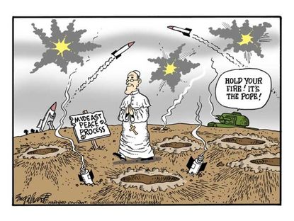 Editorial cartoon Pope Middle East peace