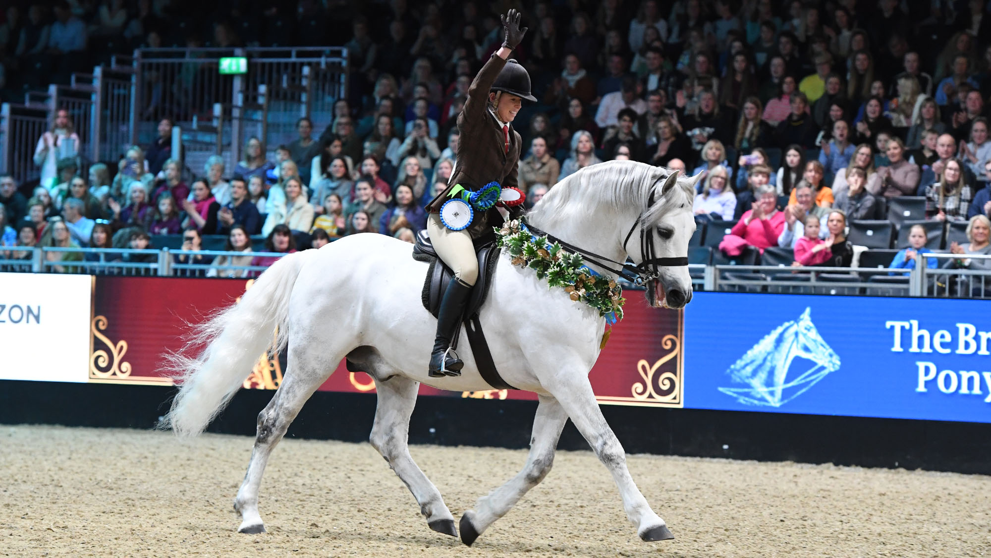 Castle Kestrel and Lucy Glover after winning the supreme ridden M&amp;M at London International Horse Show 2022; this year London International native performance judge Samantha Darlington will be assessing ride