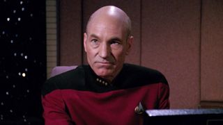 Sir Patrick Stewart as Captain Jean-Luc Picard in Star Trek: The Next Generation, season 3.