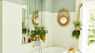 neutral bathroom scheme with freestanding bath