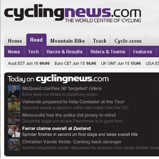 New Cyclingnews.com team navigation