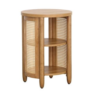 Better Homes & Gardens Springwood Caning Side Table, Light Honey Finish