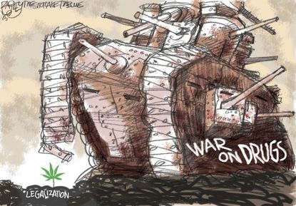 Political cartoon U.S. drugs marijuana