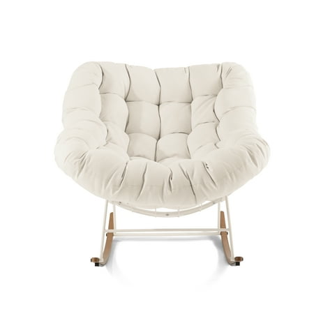Better Homes &amp;amp; Gardens Marlow Papasan Outdoor Rocking Chair, Cream