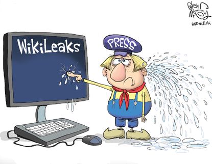 Editorial cartoon World Wikileaks media coverage