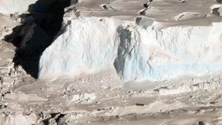 A photo of a large ice shelf