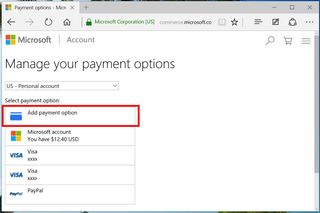 Windows Store payment