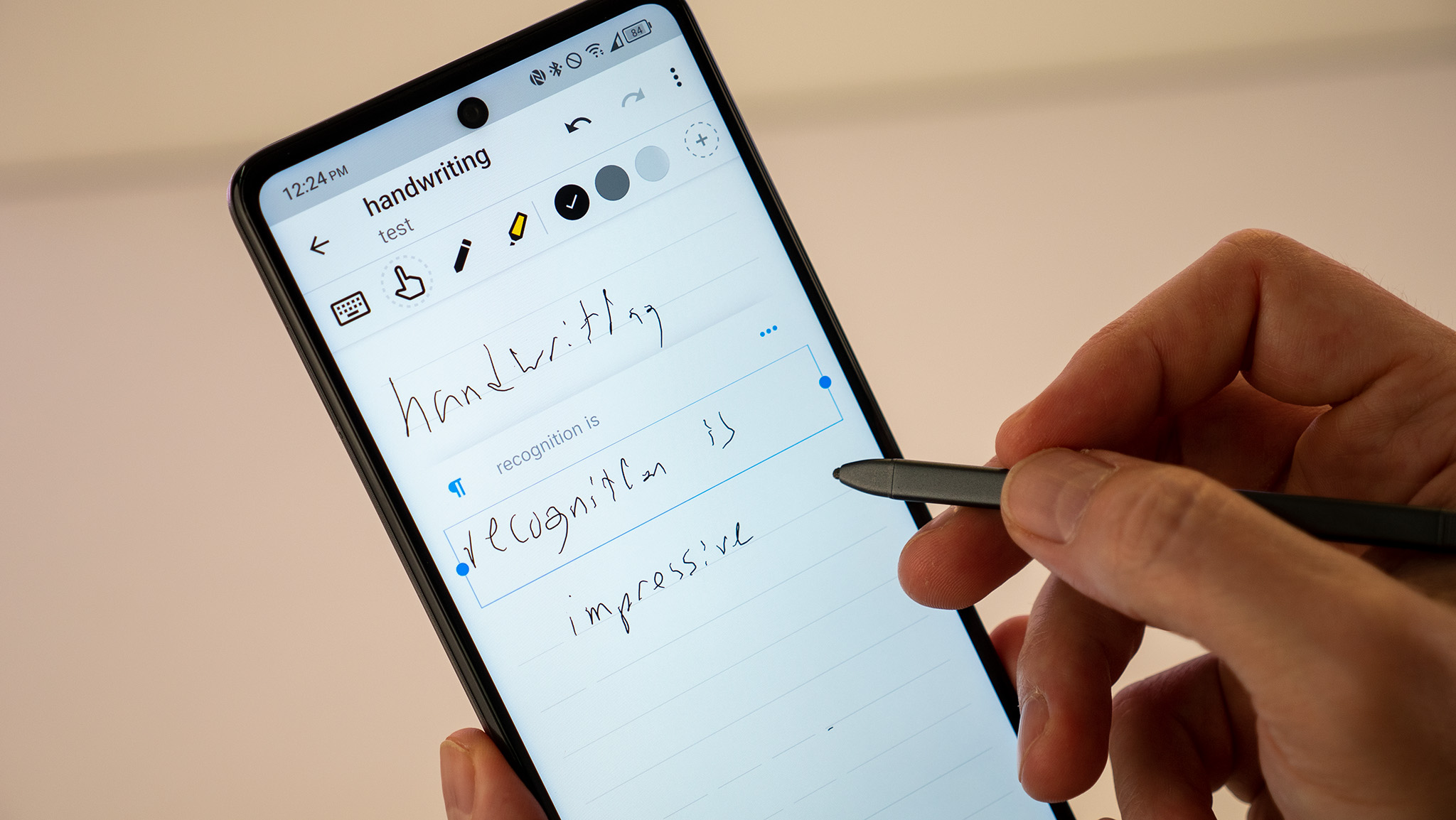TCL Stylus 5G Nebo app handwriting recognition