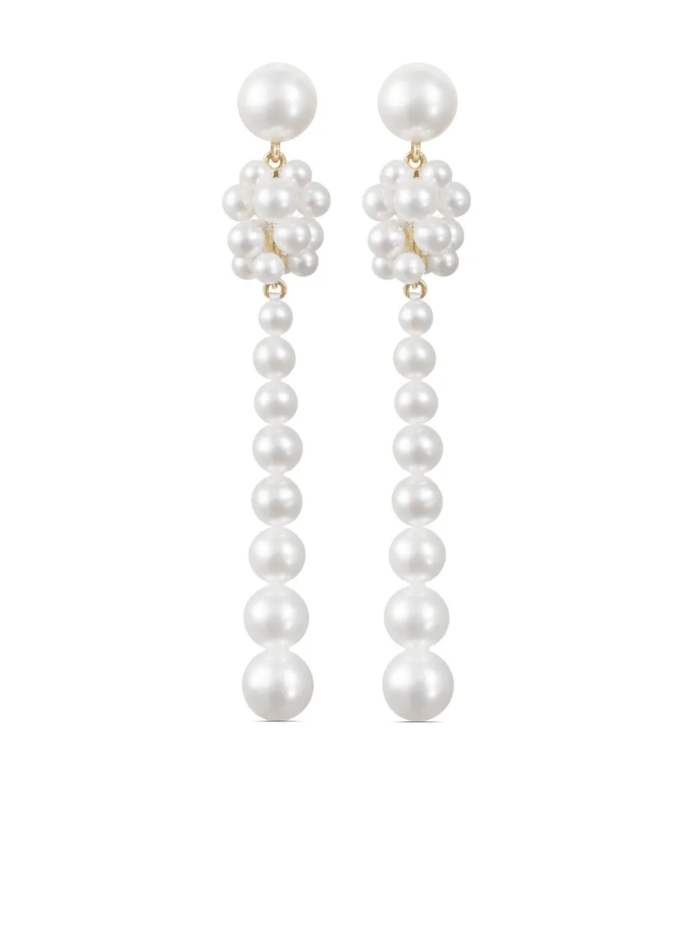 Sophie Bille Brahe 14kt Recycled Yellow Gold Colonna Freshwater Pearl Earrings | One Size