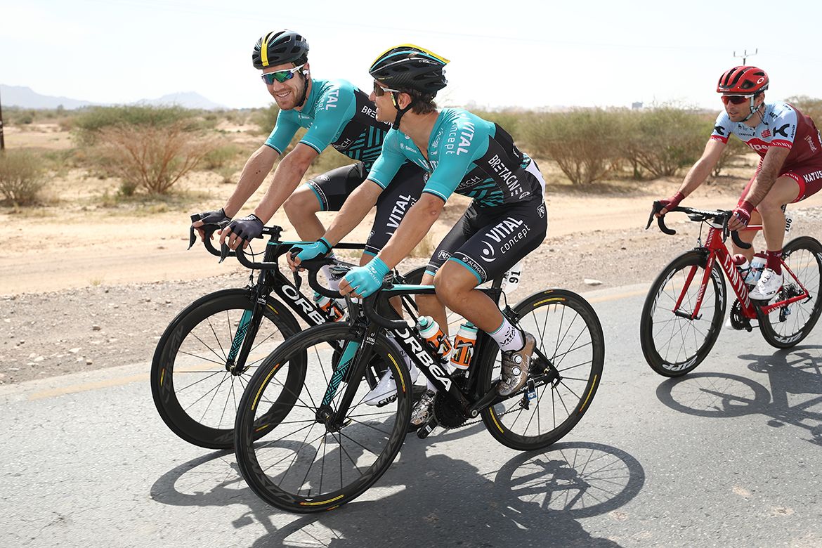 Bryan Coquard (Vital Concept) in the early part of stage 1 of the Tour of Oman.