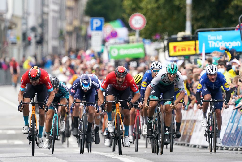 Pascal Ackermann (Bora-Hansgrohe) powers to the win on stage 1 of the 2021 Deutschland Tour