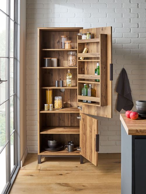 Dark Natural Bronx Kitchen Larder Cupboard