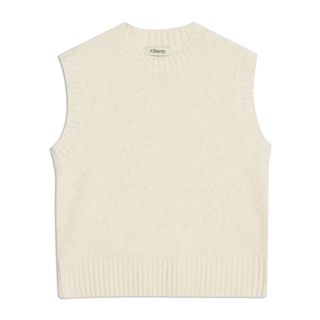 A cutout of a cream Albaray Cosy Tank Top on a white background