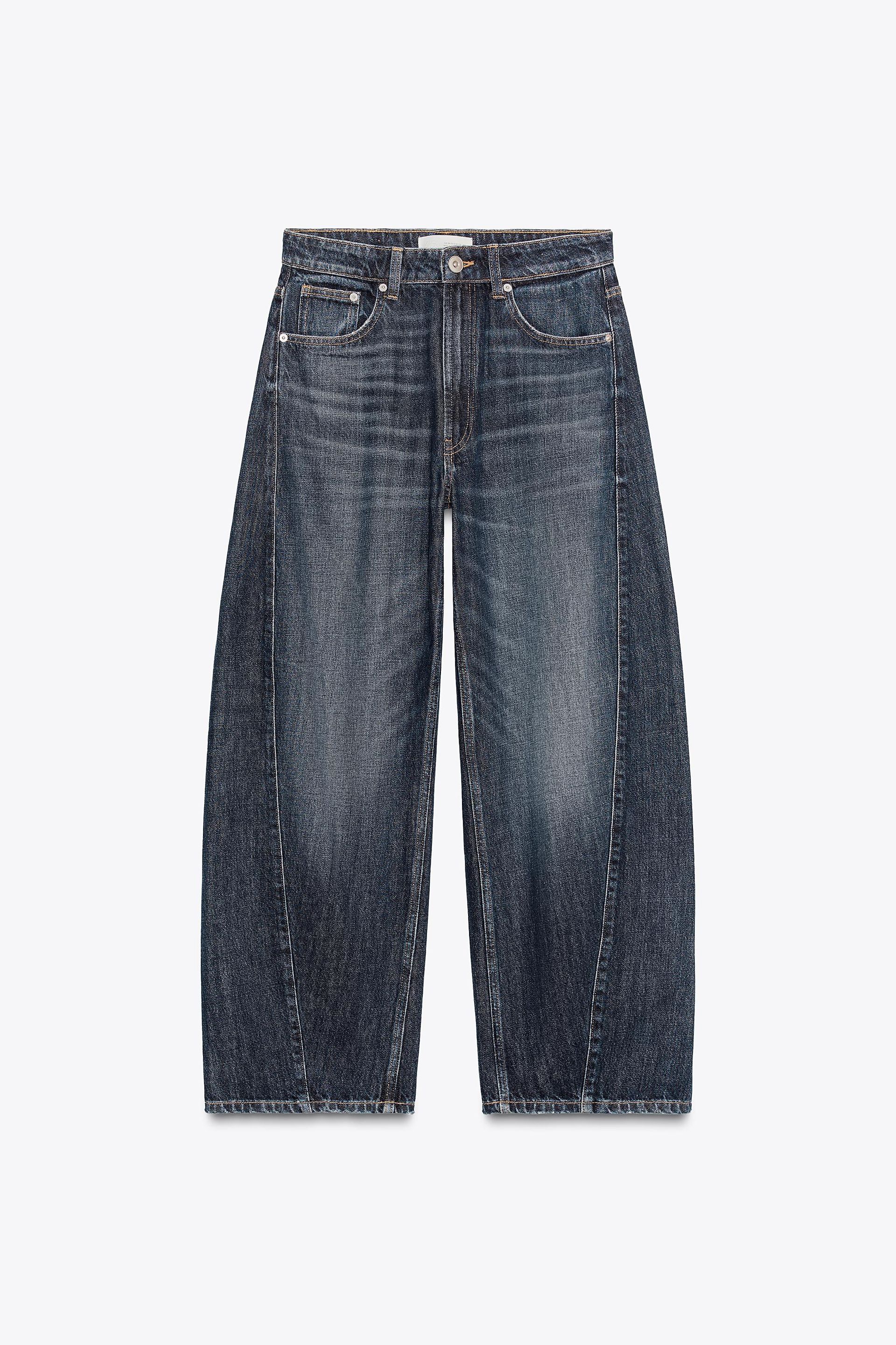 Trf Mid-Rise Baggy Barrel Jeans