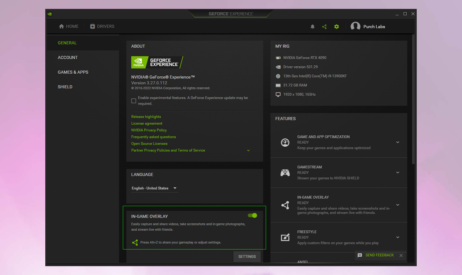 How to use Nvidia Shadowplay Step 1 with Geforce Experience window