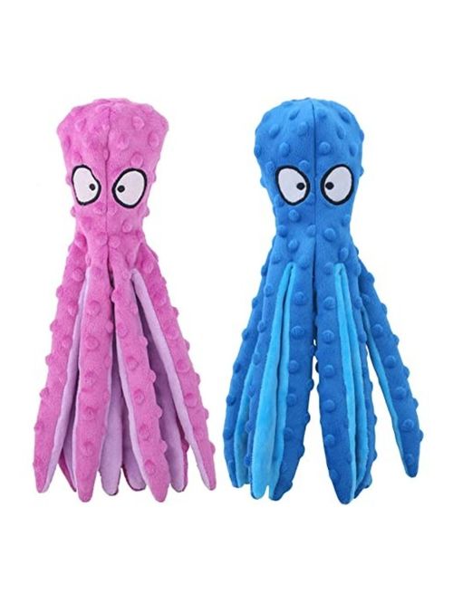 Squeaky Crinkle Plush Octopus Dog Toys