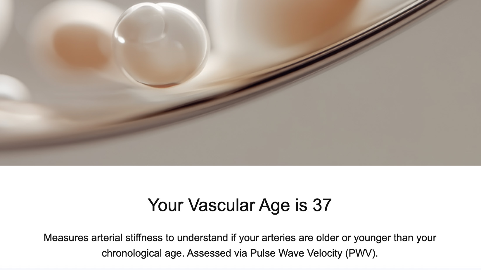 Screenshot of vascular age results from the Withings Body Scan 2 smart scale announced at CES 2026