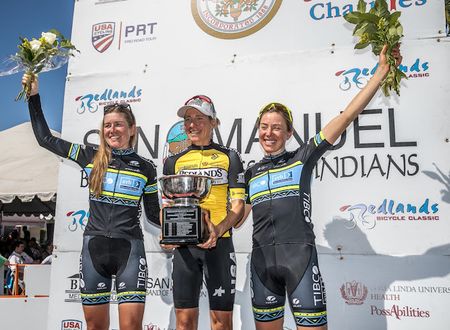 Amber Neben (Trek Red Truck Racing) took the 2019 Redlands Bicycle Classic title ahead of Tibco-SVB duo Lauren Stephens and Emily Newsom