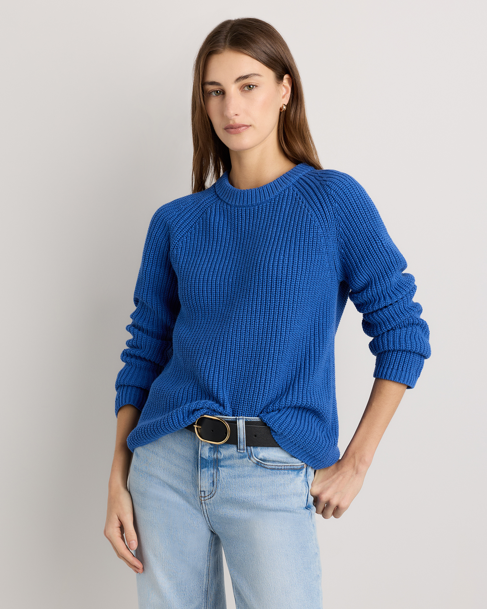 Women's 100% Organic Cotton Fisherman Crew Sweater