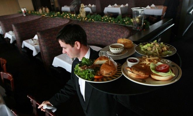 Waiter at restaurant