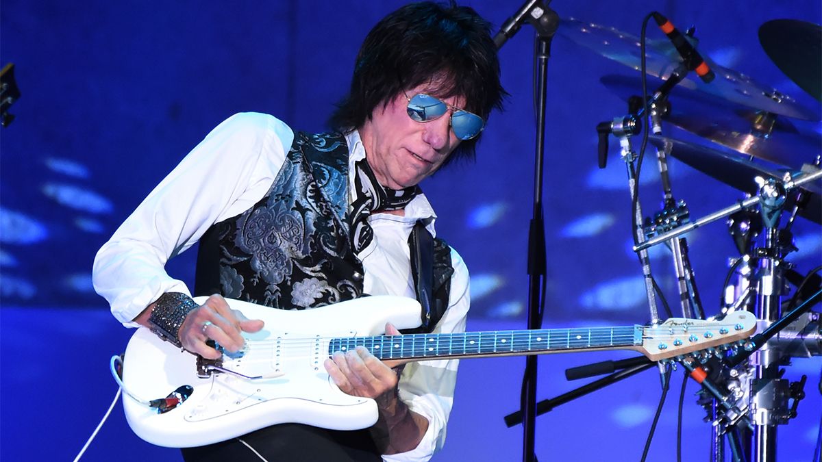 Jeff Beck performs during &quot;Stars Align Tour&quot; at Chastain Park Amphitheater on August 22, 2018 in Atlanta, Georgia. Beck&#039;s right- and left-hand pitch bending, combined with his fingerstyle approach, allowed him the highest level of expressivity using just his hands. 