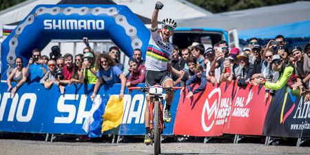 Nino Schurter (Scott-SRAM MTB Racing Team) celebrates another win