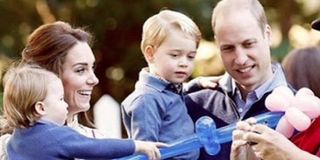 Royal Family with balloons