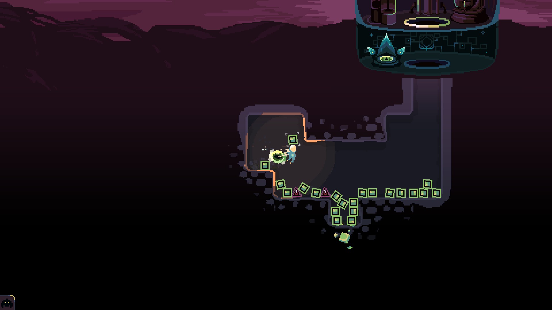 Collecting resources in Dome Keeper