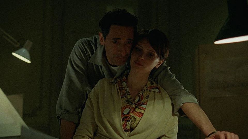 Adrien Brody and Felicity Jones in The Brutalist