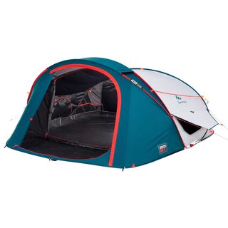 Pop up tent against white background