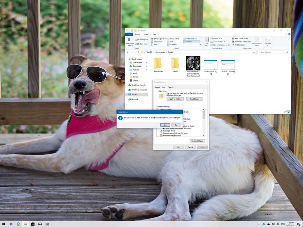 How to reset folder view settings on Windows 10 File Explorer | Windows ...