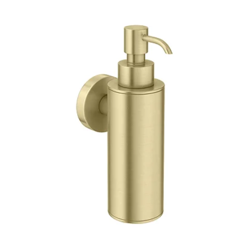 victorianplumbing, Arezzo Brushed Brass Round Wall Mounted Soap Dispenser